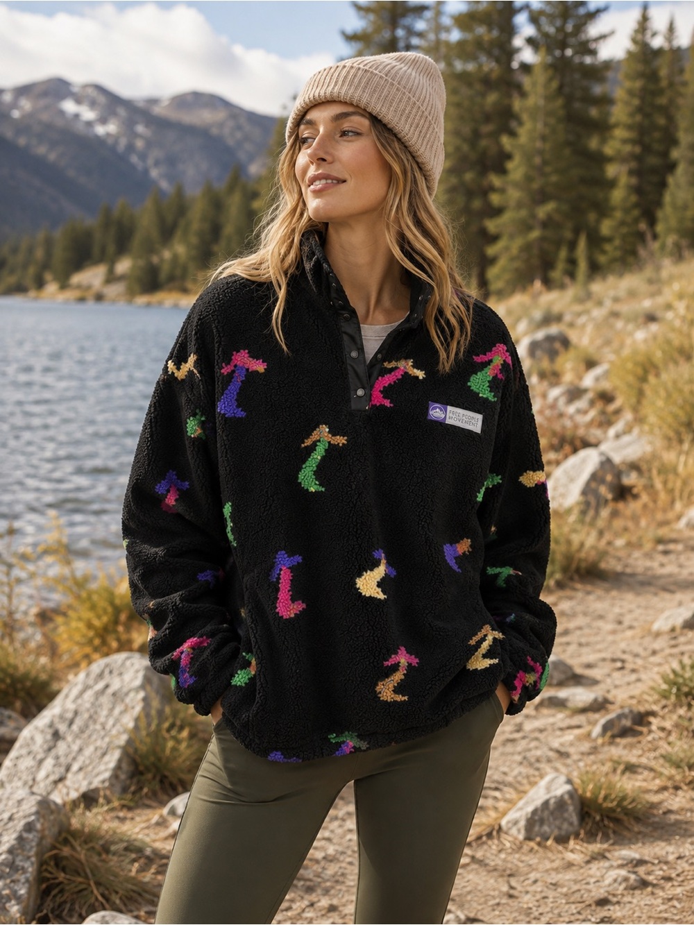 Free People x Parks Project Mushroom Pullover Fleece Jacket | UNISEX XS NWT